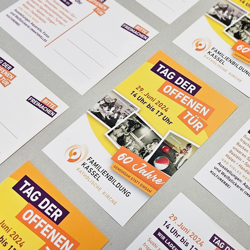 Flyer zum Tag der Offenen Tür der Familienbildungsstätte.